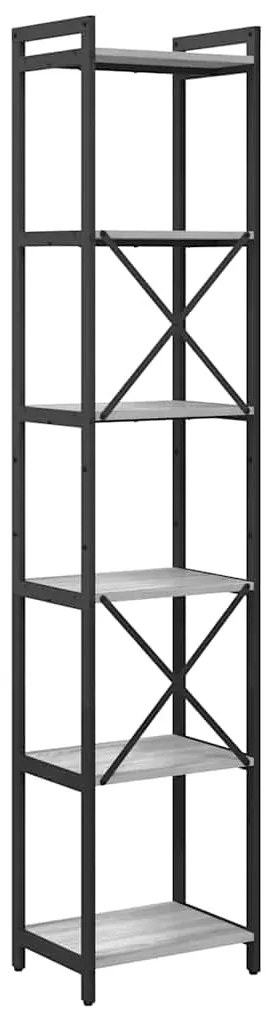 vidaXL Βιβλιοθήκη Γκρι sonoma 40 x 30 x 188 εκ Επεξεργασμένο ξύλο