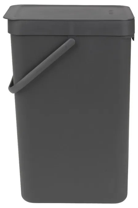 Brabantia Sort&Go κάδος χωριστής συλλογής 648978, 16 l, Χειρολαβή, Επιτοίχιος, Σκούρο γκρι