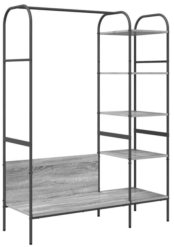 vidaXL Ράφι Ρούχων με Ράφια Γκρι Σονομά 120x44x160 εκ. Μηχανικά Ξύλο