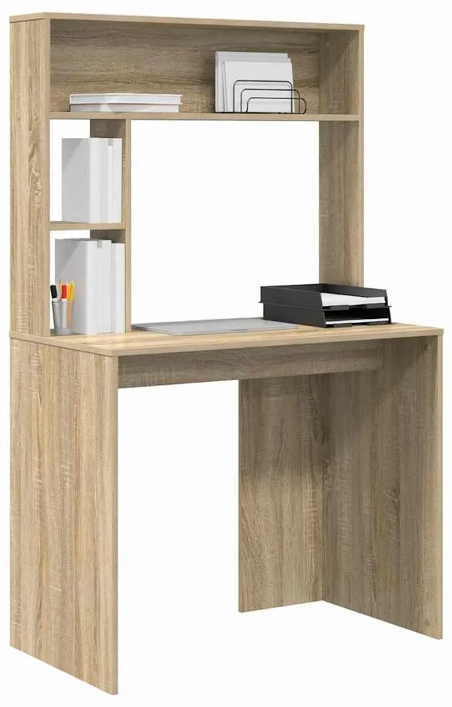 vidaXL Γραφείο με ράφι Sonoma Δρυς 91 x 50 x 149 εκ Επεξεργασμένο ξύλο