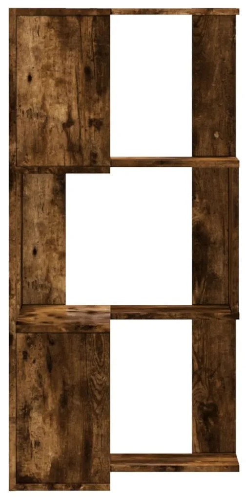 vidaXL Βιβλιοθήκη Γωνιακή 3 Επ. Καπνιστή Δρυς 50x50x102εκ Επεξ. Ξύλο