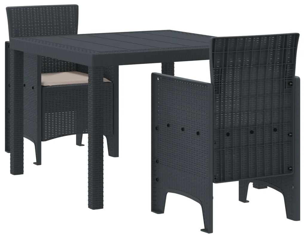 vidaXL Σετ Εξωτερικής Διατροφής 3 pcs Ανθρακί 100 x 100 x 73 εκ
