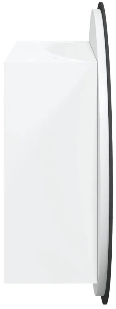 vidaXL Ντουλάπι Μπάνιου με Στρογγυλό Καθρέφτη/LED Λευκό 47x47x17,5 εκ.