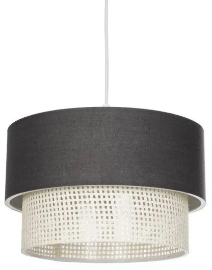SISSIE 203-0140 Μοντέρνο Κρεμαστό Φωτιστικό Καπέλο Μονόφωτο 1 x E27 IP20 Γκρι & Λευκό Ύφασμα -Μ30 x Π30 x Υ93cm Globostar 203-0140 Λευκό