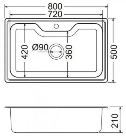 Νεροχύτης Maidsinks Inset (80x50) 1B