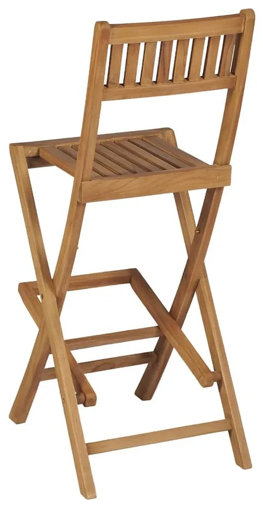 vidaXL Καρέκλες Μπαρ Εξωτερ. Χώρου Πτυσσόμενες 2 τεμ. Μασίφ Ξύλο Teak