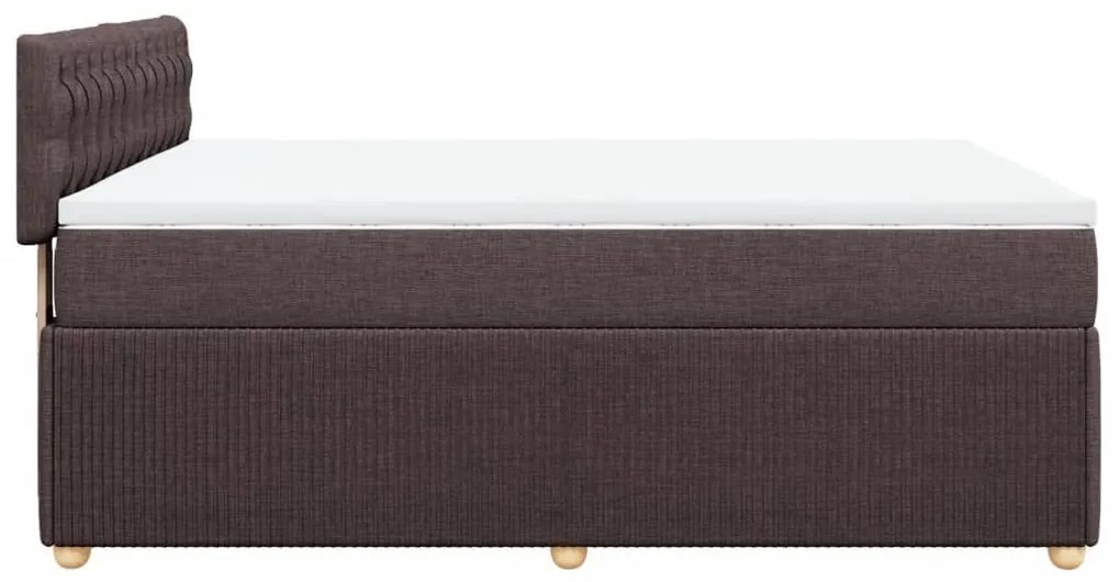 Κρεβάτι Boxspring με Στρώμα Σκούρο Καφέ 140x190 εκ. Υφασμάτινο - Καφέ