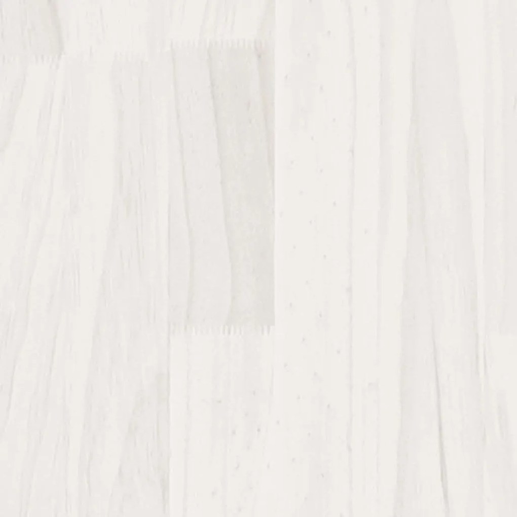 vidaXL Κομοδίνο Λευκό 40 x 30,5 x 35,5 εκ. από Μασίφ Ξύλο Πεύκου