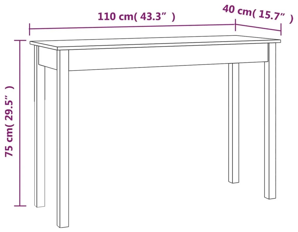 ΤΡΑΠΕΖΙ ΚΟΝΣΟΛΑ ΛΕΥΚΟ 110 X 40 X 75 ΕΚ. ΑΠΟ ΜΑΣΙΦ ΞΥΛΟ ΠΕΥΚΟΥ 814240