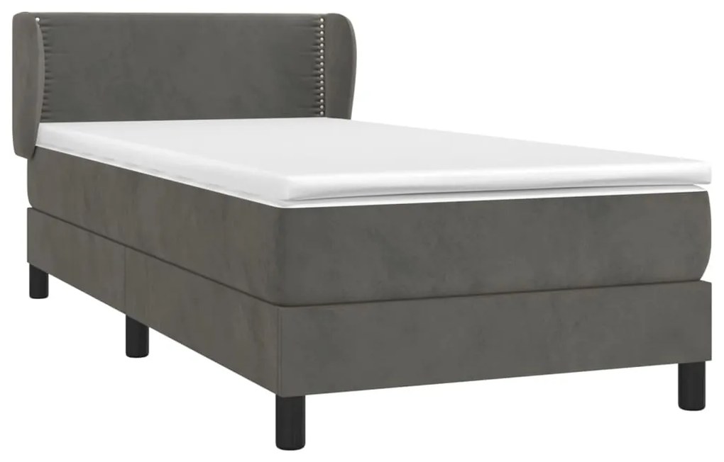 ΚΡΕΒΑΤΙ BOXSPRING ΜΕ ΣΤΡΩΜΑ ΣΚΟΥΡΟ ΓΚΡΙ 90X200 ΕΚ. ΒΕΛΟΥΔΙΝΟ 3127410