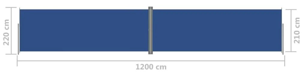 Σκίαστρο Πλαϊνό Συρόμενο Βεράντας Μπλε 220 x 1200 εκ. - Μπλε