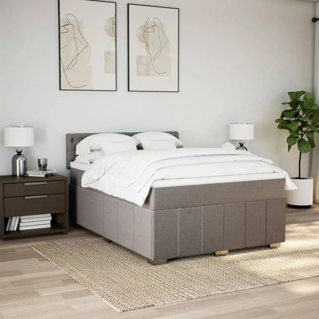 ΚΡΕΒΑΤΙ BOXSPRING ΜΕ ΣΤΡΩΜΑ TAUPE 160X200 ΕΚ. ΥΦΑΣΜΑΤΙΝΟ 3287130