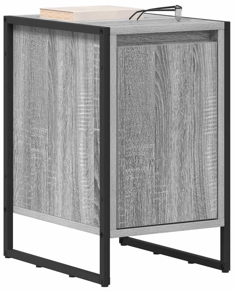 vidaXL Κομοδίνο Γκρίζο Σονομα 39,5 x 30 x 50 εκ Επεξεργασμένο ξύλο