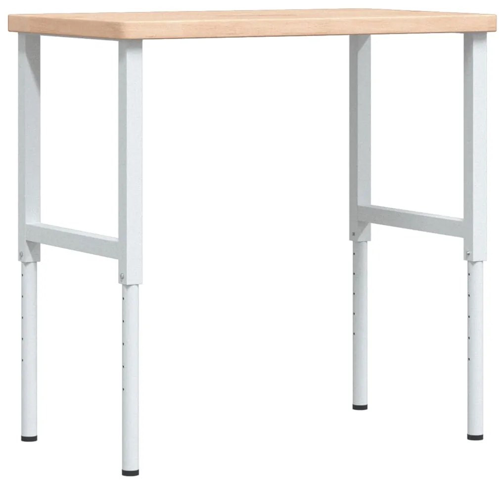 vidaXL Πάγκος Εργασίας Ορθογώνιος 100x60x(73-99,5) εκ Μασίφ Ξύλο Δρυός