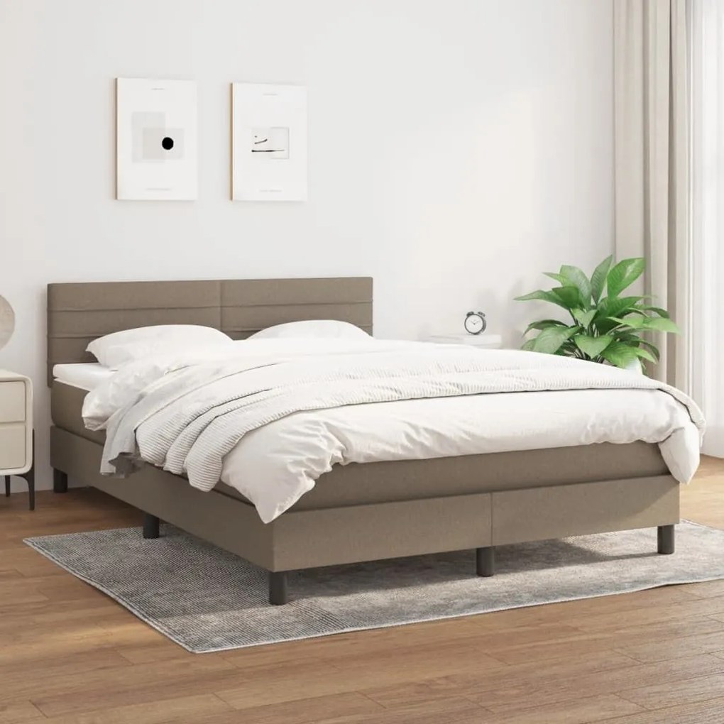 ΚΡΕΒΑΤΙ BOXSPRING ΜΕ ΣΤΡΩΜΑ TAUPE 140X200 ΕΚ. ΥΦΑΣΜΑΤΙΝΟ 3140141