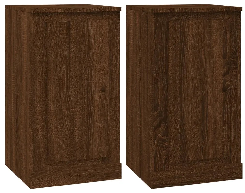 vidaXL Ντουλάπια 2 τεμ. Καφέ Δρυς 37,5x35,5x67,5 εκ Επεξεργ. Ξύλο