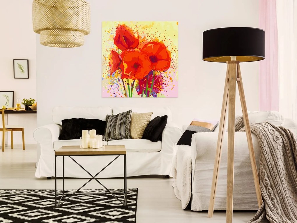 Πίνακας για να τον ζωγραφίζεις - Poppies (modern) 60x60