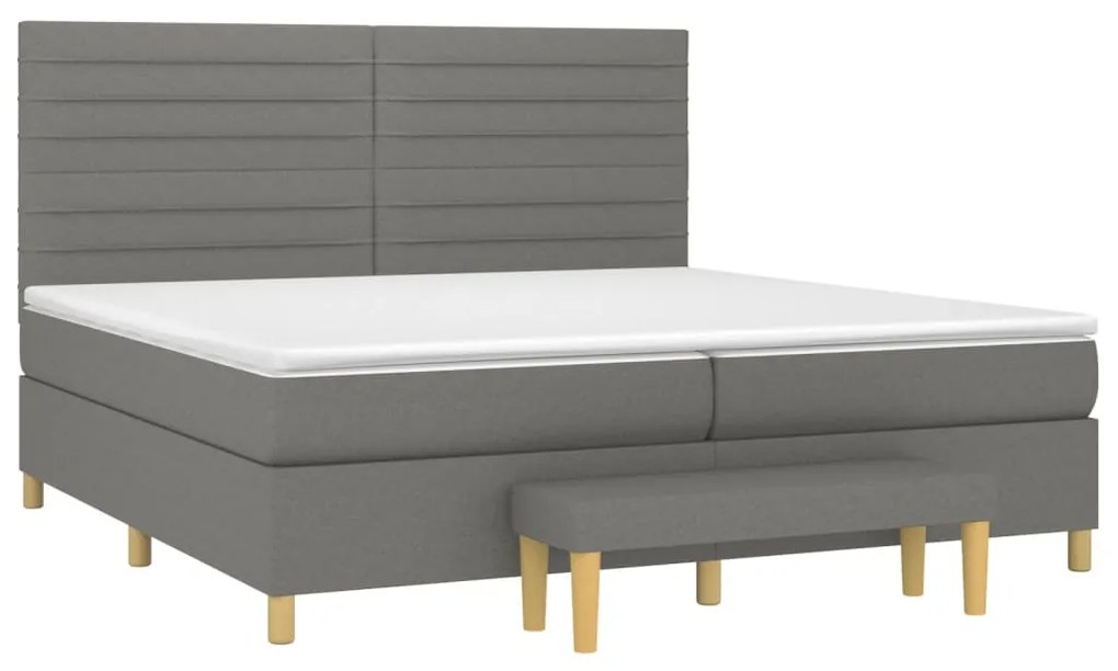 ΚΡΕΒΑΤΙ BOXSPRING ΜΕ ΣΤΡΩΜΑ ΣΚΟΥΡΟ ΓΚΡΙ 200X200 ΕΚ. ΥΦΑΣΜΑΤΙΝΟ 3137262