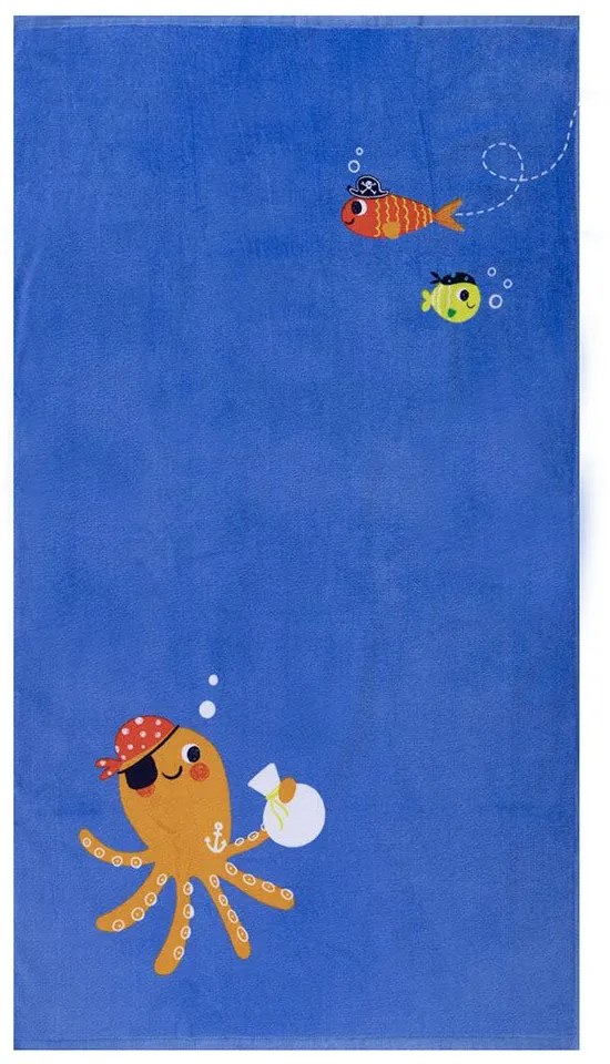 Πετσέτα Θαλάσσης Παιδική Pirate Octopus Blue Nef-Nef Θαλάσσης 70x120cm 100% Cotton
