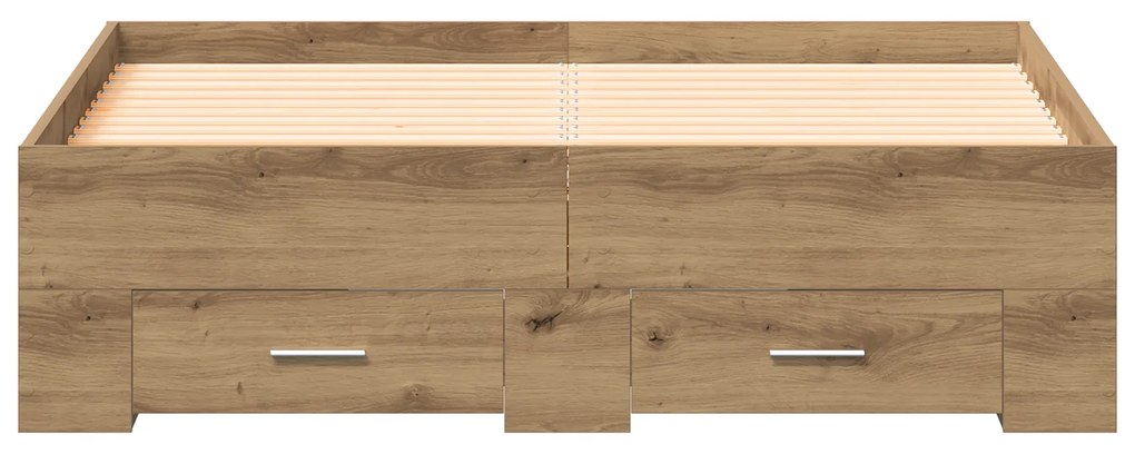 vidaXL Κρεβάτι με Συρτάρια από Δρυς 120x200 cm Επεξεργασμένο Ξύλο