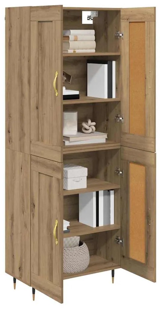 vidaXL Highboard Artisan Oak 69,5 x 34 x 180 εκ. Επεξεργασμένο ξύλο