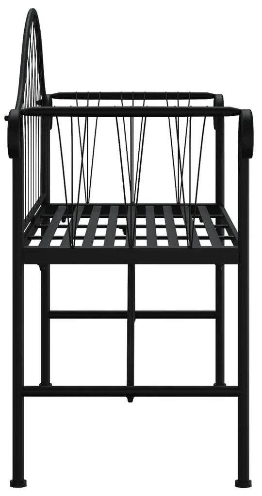 vidaXL Παγκάκι Κήπου Διθέσιο Μαύρο 128 εκ. από Ατσάλι