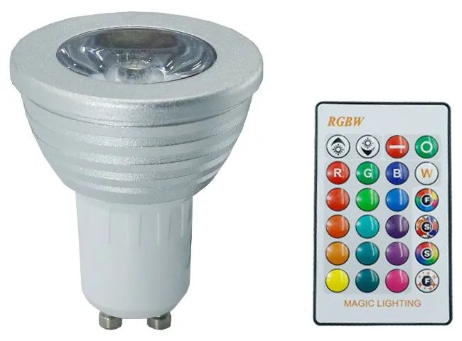 Λάμπα LED για Ντουί GU10 RGBW 3W 240LM με Τηλεκοντρόλ RZ-0134 Λευκή