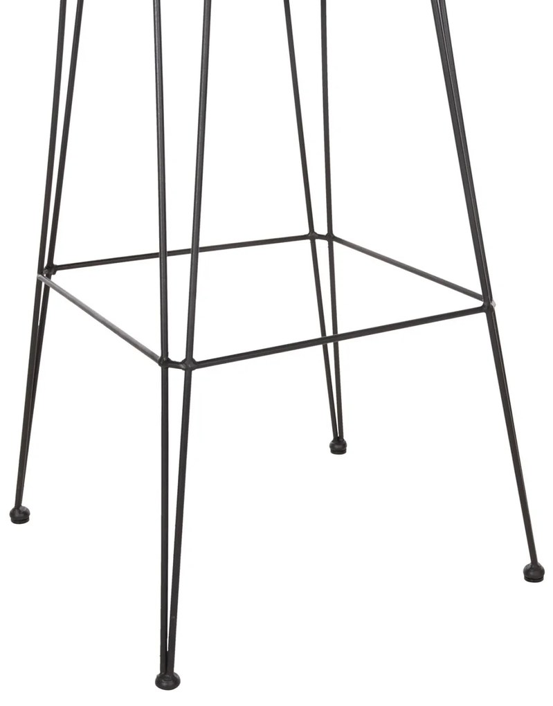 Σκαμπό Μπαρ ALLEGRA C5690.11 Μεταλλικό με Μπέζ Wicker &amp; Μαύρο Μαξιλάρι 55x54x108Υεκ. 55x54x108 εκ.