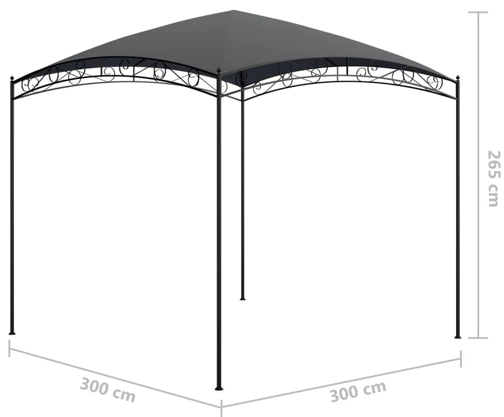 vidaXL Κιόσκι Ανθρακί 3 x 3 x 2,65 μ. 180 γρ./μ²
