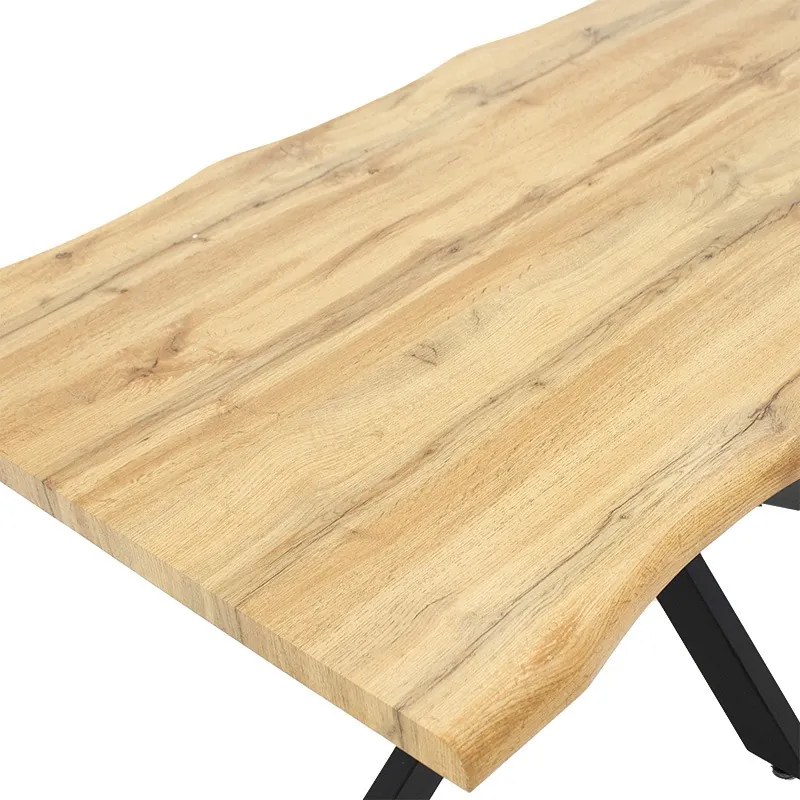Tραπέζι Gilman pakoworld MDF sonoma-μαύρο 150x90x75εκ (1 τεμάχια)