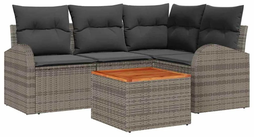 vidaXL Σετ Καναπέ Κήπου 5 pcs Γκρι