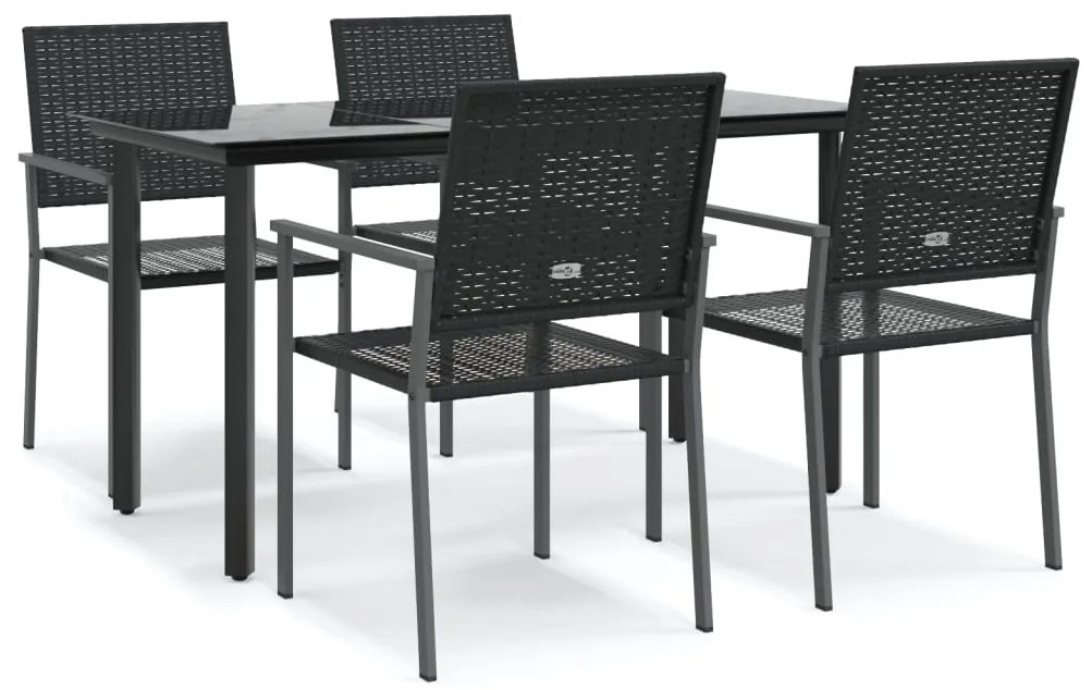 vidaXL Σετ Τραπεζαρίας Κήπου 5 Τεμαχίων από Συνθετικό Ρατάν / Ατσάλι