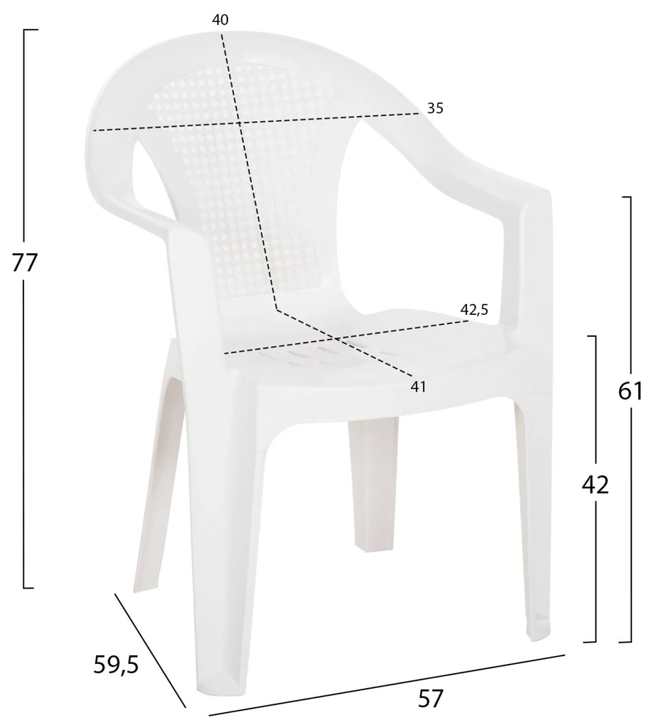 ΠΟΛΥΘΡΟΝΑ ΠΟΛΥΠΡΟΠΥΛΕΝΙΟΥ TUVANA HM6145.13 ΛΕΥΚΗ 57x59,5x77Υ εκ. - HM6145.13