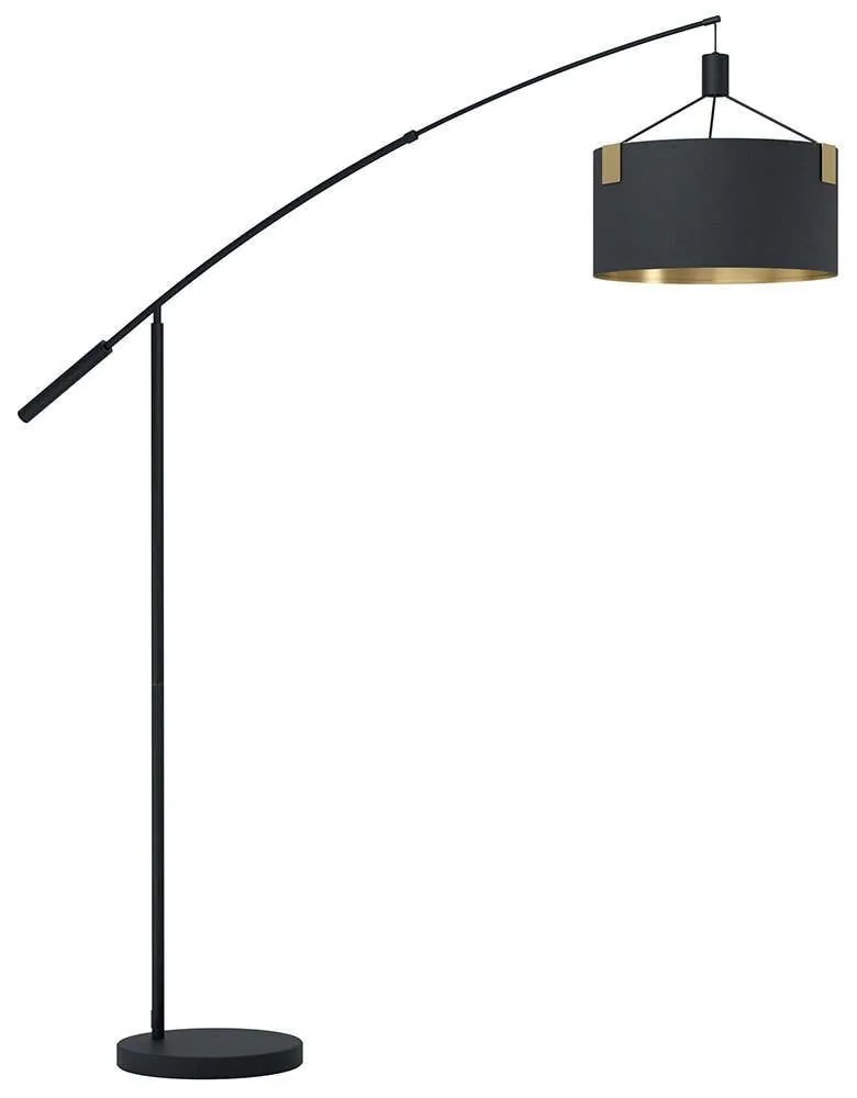 Φωτιστικό Δαπέδου Tortola 1 39966 183x45x203cm 3xE27 40W Black-Brass Eglo Steel,Fabric