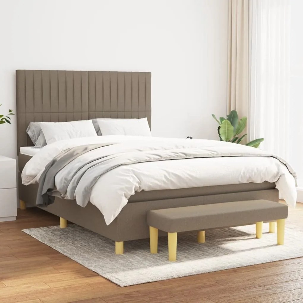 ΚΡΕΒΑΤΙ BOXSPRING ΜΕ ΣΤΡΩΜΑ TAUPE 140X190 ΕΚ. ΥΦΑΣΜΑΤΙΝΟ 3137313