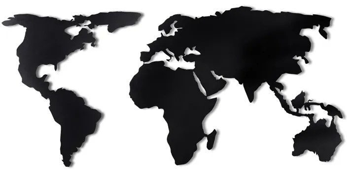 Διακοσμητικό τοίχου World Map Megapap μεταλλικό χρώμα μαύρο 120x60εκ.-GP052-0088