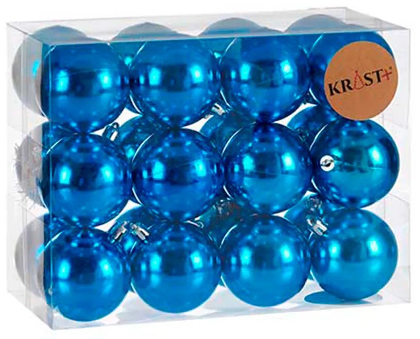 Σετ Χριστουγεννιάτικες Μπάλες Krist+ Μπλε Πλαστική ύλη (12 Μονάδες)