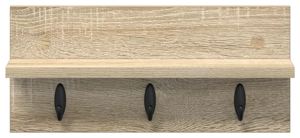 vidaXL Τοίχου Κρεμάστρα με ράφι Sonoma Δρυς 40 x 10.5 x 18 εκ