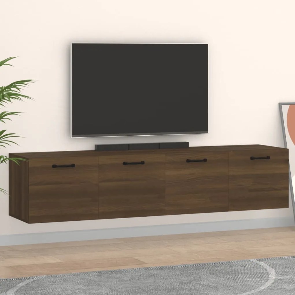 vidaXL Ντουλάπια Τοίχου 2 τεμ. Καφέ δρυς 60x36,5x35 εκ. Επεξ. Ξύλο