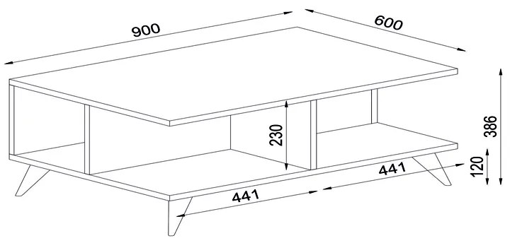 ΤΡΑΠΕΖΑΚΙ ΣΑΛΟΝΙΟΥ SEDRA MEGAPAP ΧΡΩΜΑ ΛΕΥΚΟ 90X60X38,6ΕΚ.