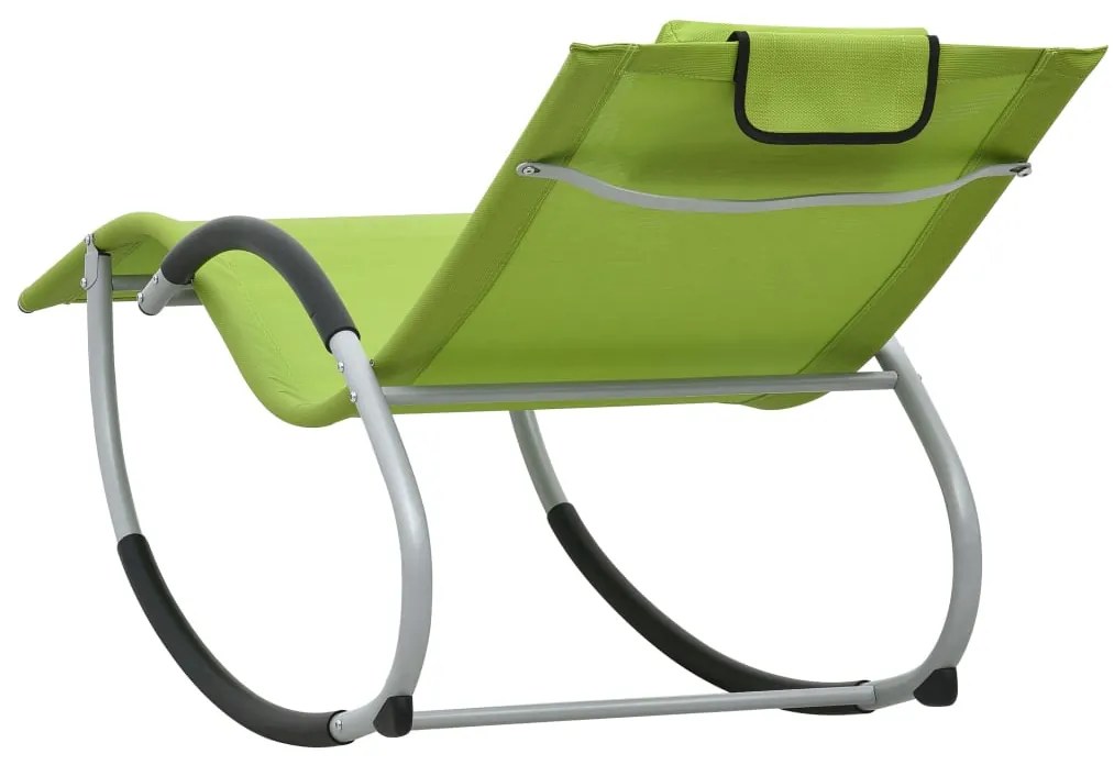 vidaXL Ξαπλώστρα Πράσινη από Textilene με Μαξιλάρι