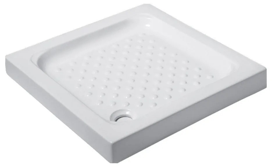 Karag Porcelain Ντουζιέρα τετράγωνη πορσελάνης 80x80x9cm Λευκή