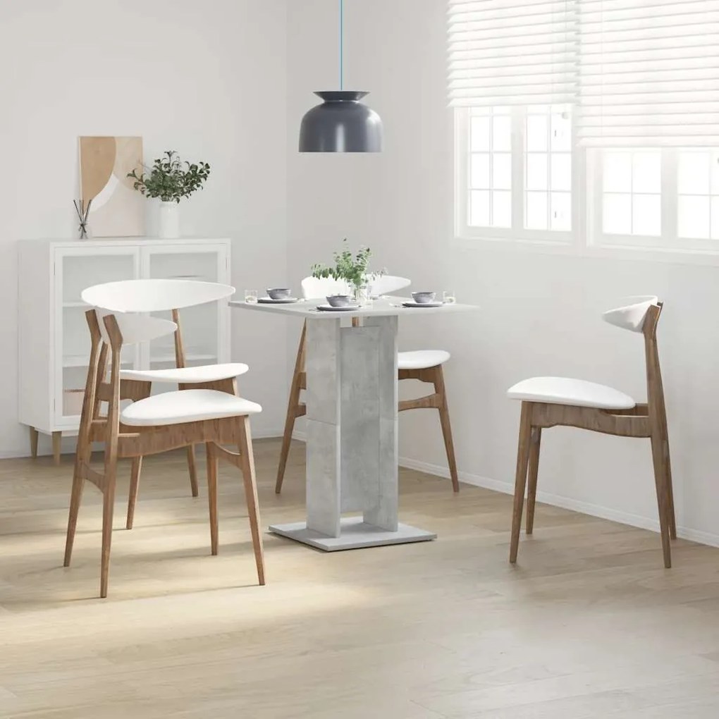 vidaXL Τραπέζι Bistro Γκρι Σκυροδέματος 60 x 60 x 75 εκ. Επεξ. Ξύλο
