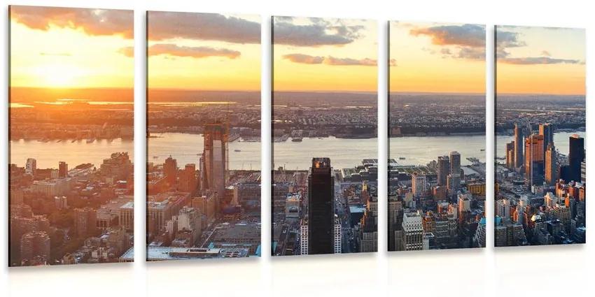 Εικόνα 5 μερών ενός όμορφου αστικό τοπίου της Νέας Υόρκης