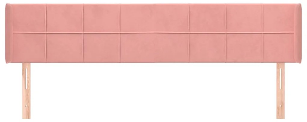 vidaXL Κεφαλάρι με Πτερύγια Ροζ 203x16x78/88 εκ. Βελούδινο