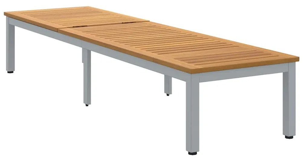 vidaXL Ξαπλώστρα Γκρι, Διαστάσεις 200x55x35 εκ, από Στερεό Ξύλο Ακακίας
