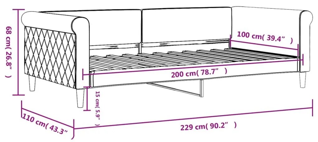 Καναπές Κρεβάτι Σκούρο Πράσινο 100 x 200 εκ. Βελούδινος - Πράσινο