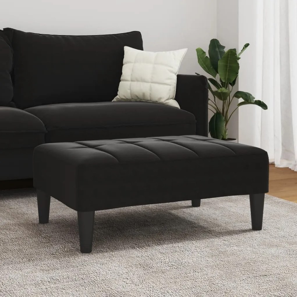 vidaXL Υποπόδιο Μαύρο 77x55x31 εκ. Βελούδινο