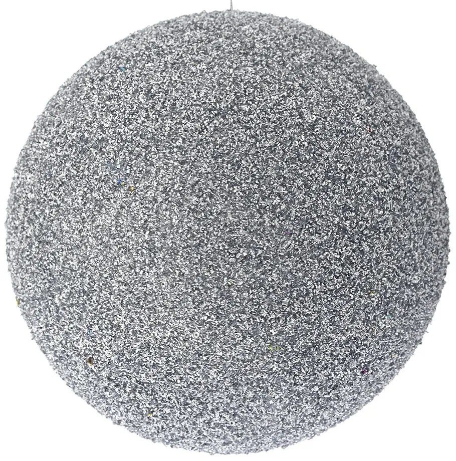 Χριστουγεννιάτικη Μπάλα Polyfoam Glitter Ασημί 25εκ. iliadis 83554