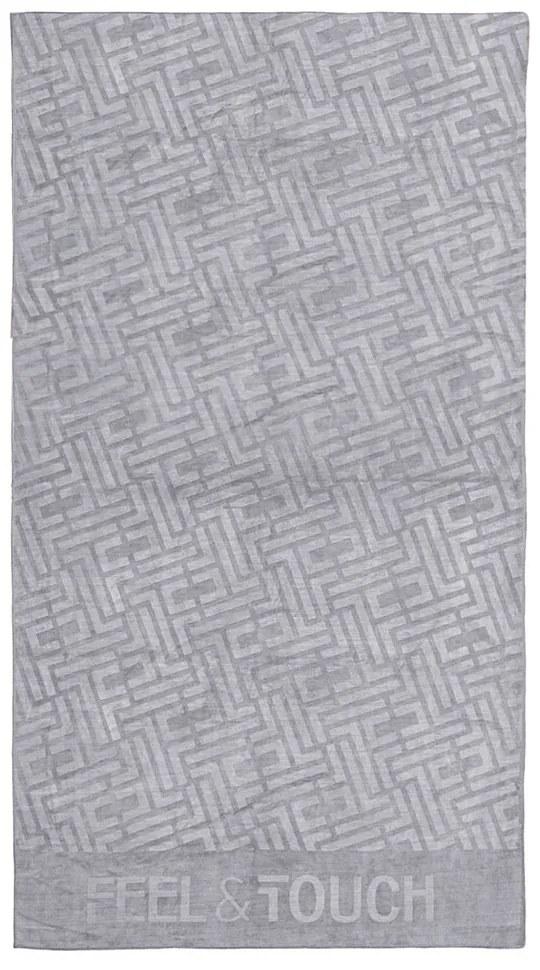 Πετσέτα Θαλάσσης (90x170) Feel &amp; Touch Icon Titanium